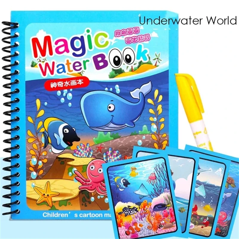 Magic Water Drawing Book Coloring Book Doodle Pen Painting Drawing Board for Kids Birthday Christmas New Year Gift Toys