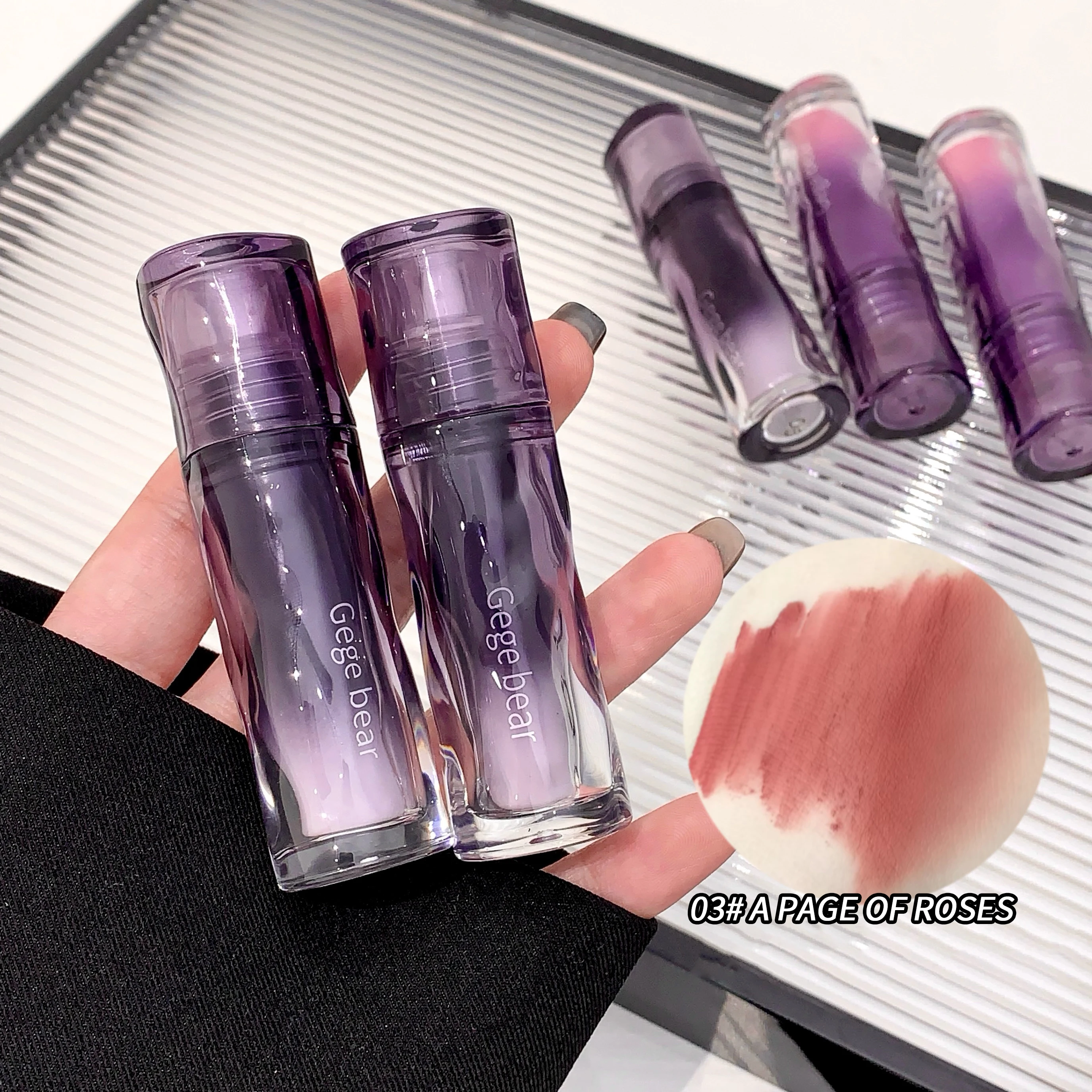 Matte Finish Liquid Lip Tint Long Lasting GEGE BEAR Creamy Non-Drying Richly Pigment Smooth Texture Cute Lip Glaze