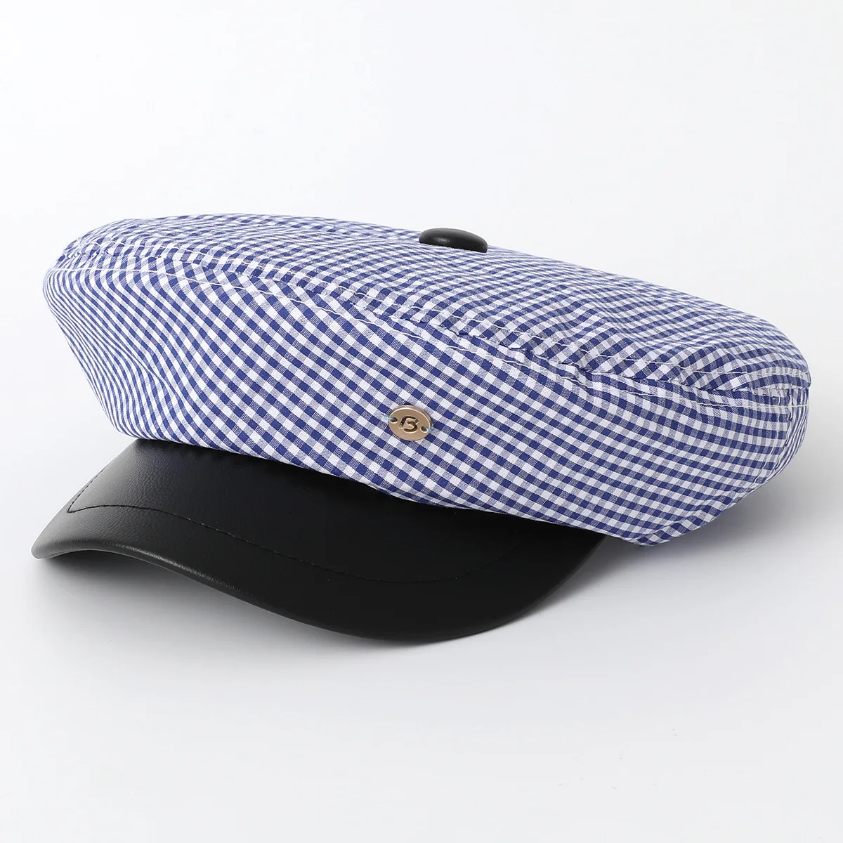 New Blue And White Beret Pin Stripes For Men And Women Hat Fashionable And Casual All-Match Beret