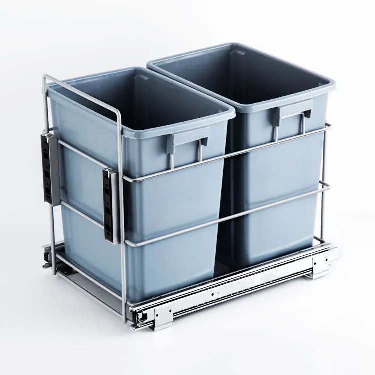 kitchen built in recycle bin 2 compartment garbage can black trash can