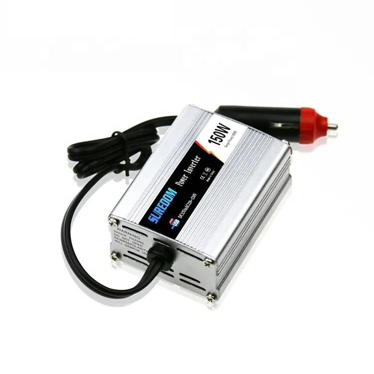 Suredom dc 12v to ac 110v 220v 150w electrical rechargeable solar off grid inverter