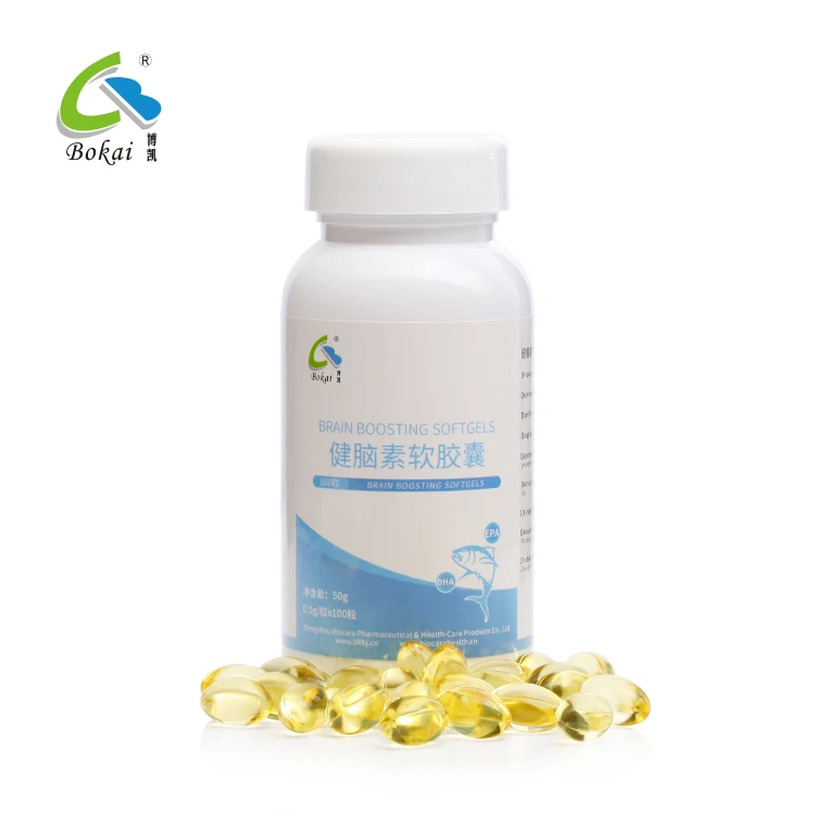 Natural Brain Boosting Softgels Capsules for Enhance Concentration Memory