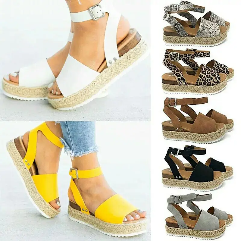 Spring Summer Shoes Women High Heels Elegant Ladies Wedges Shoes Brand Women Platform Woman Espadrille Wedge Heel Shoe