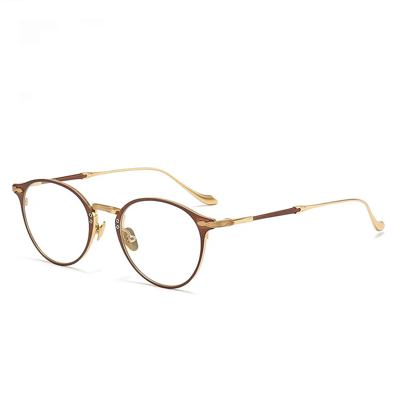 round pure beta titanium glasses frame optical eyewear frame brand designed MASTDU circular frame