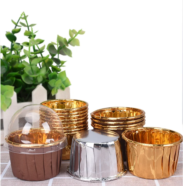 
Guangzhou manufacturer thick round glossy cake baking cup baking paper cup muffin foil cake cup for pudding 