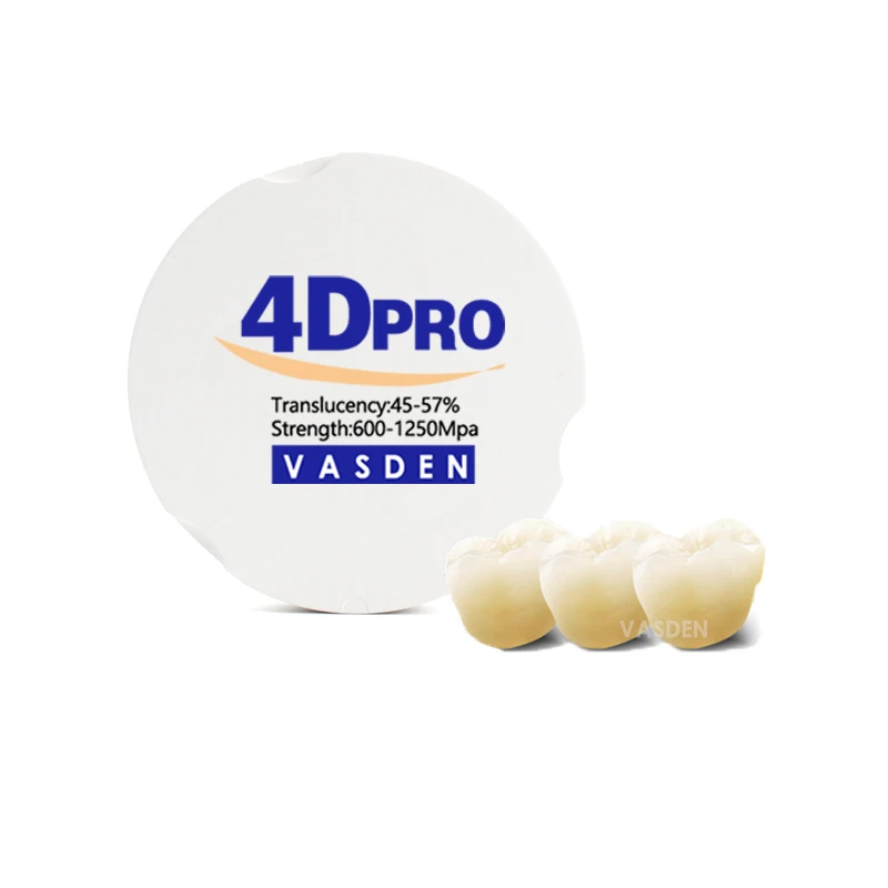 VASDEN 4D PRO Multilayer Zirconia Blocks Dental Lab CAD CAM Crown Restoration Material 16Colors 98MM