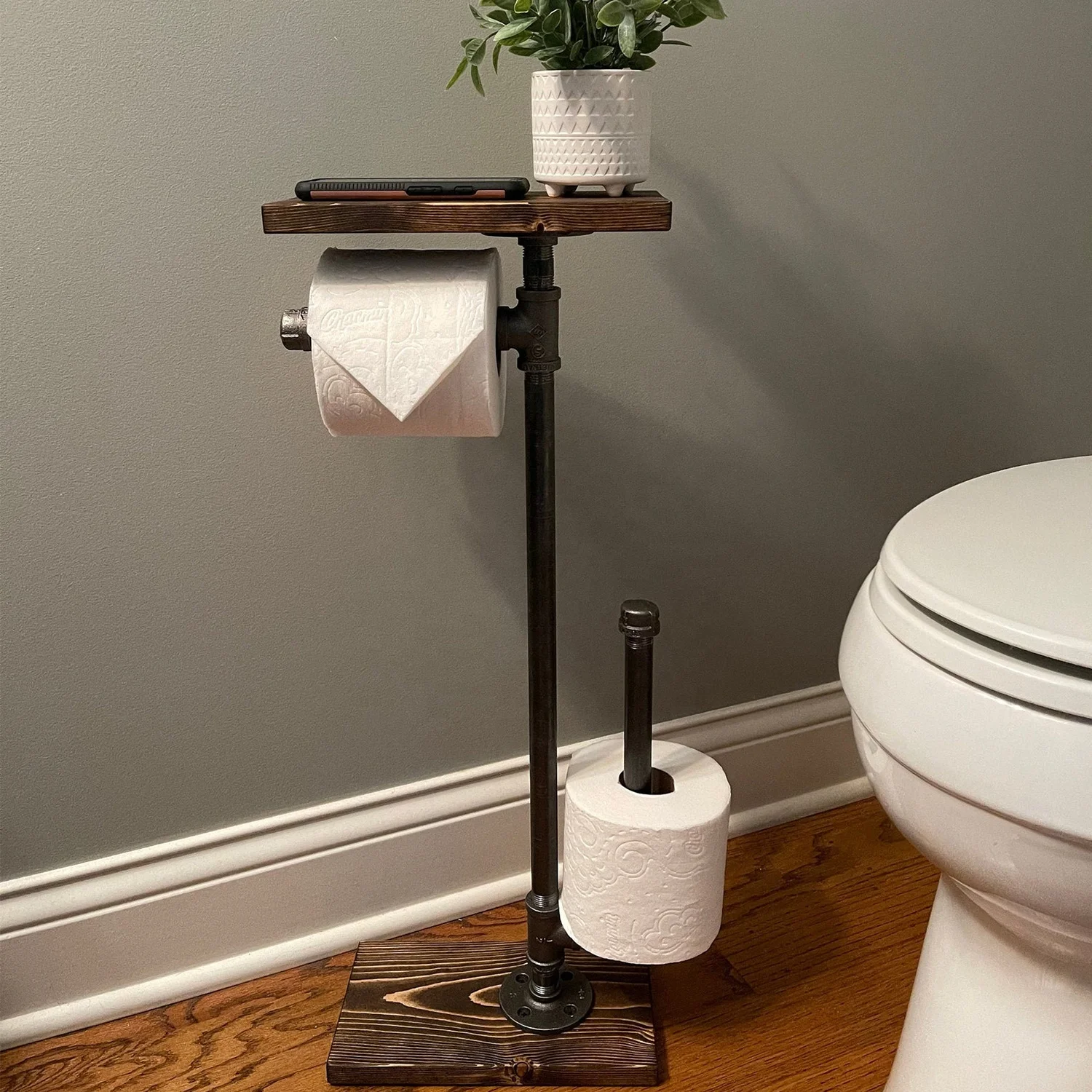 Toilet Paper Holder Stand Paper Pipe Tissue Roll Tower Holder for Bathroom