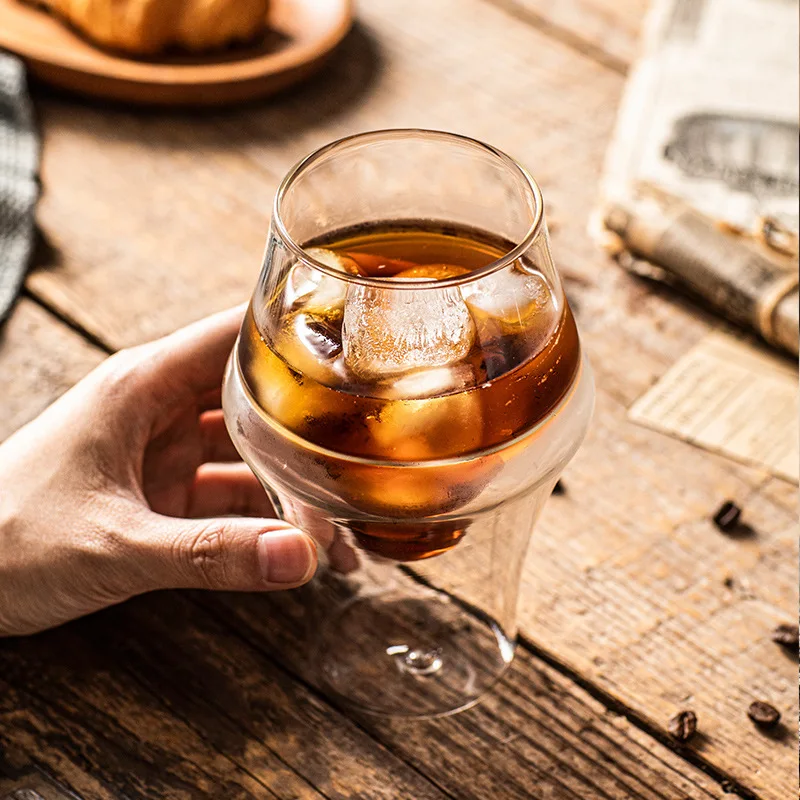 Oem 250ml 335ml high borosilicate transparent double wall glass water cup