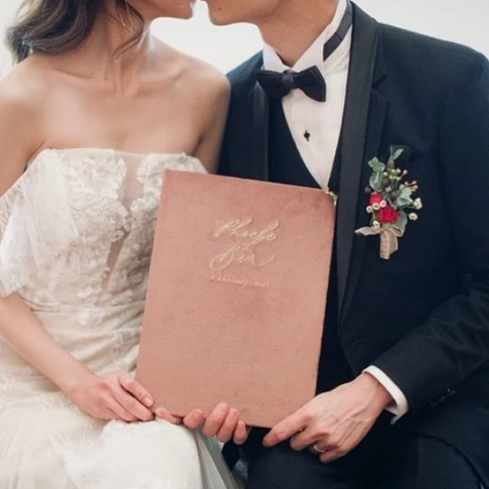 Velvet Vows Book Wedding Vows Book Gift For Bride And Groom Swearing Books Our Vows Love Forever certificate cover