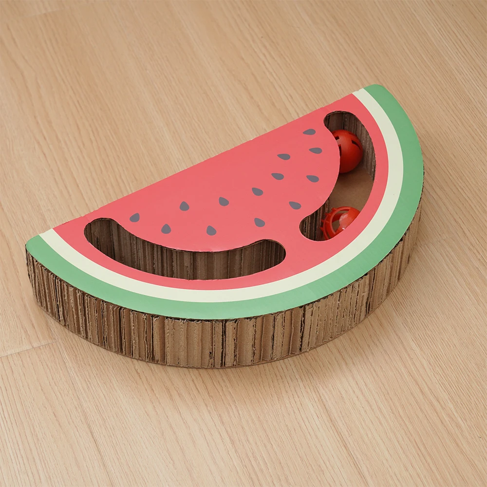 Manufacturer wholesale fruit shape pattern corrugated cat scratcher cardboard