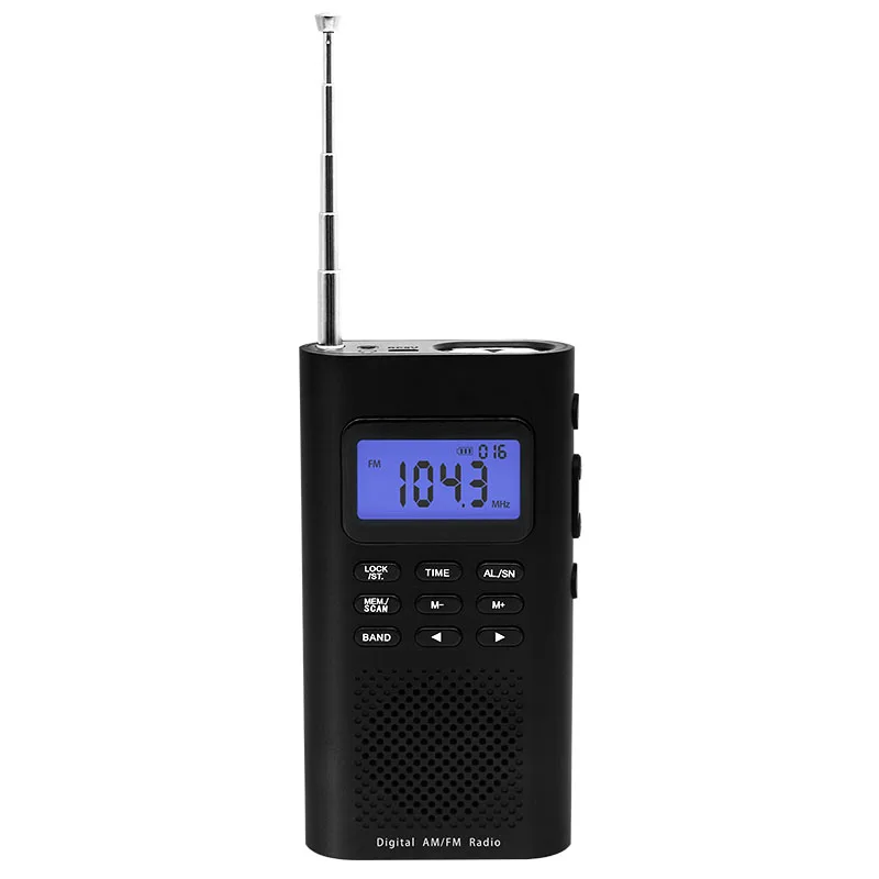 Factory Supply built-in speaker screen display with head lamp auto scan and memory function Digital display AM FM Portable radio