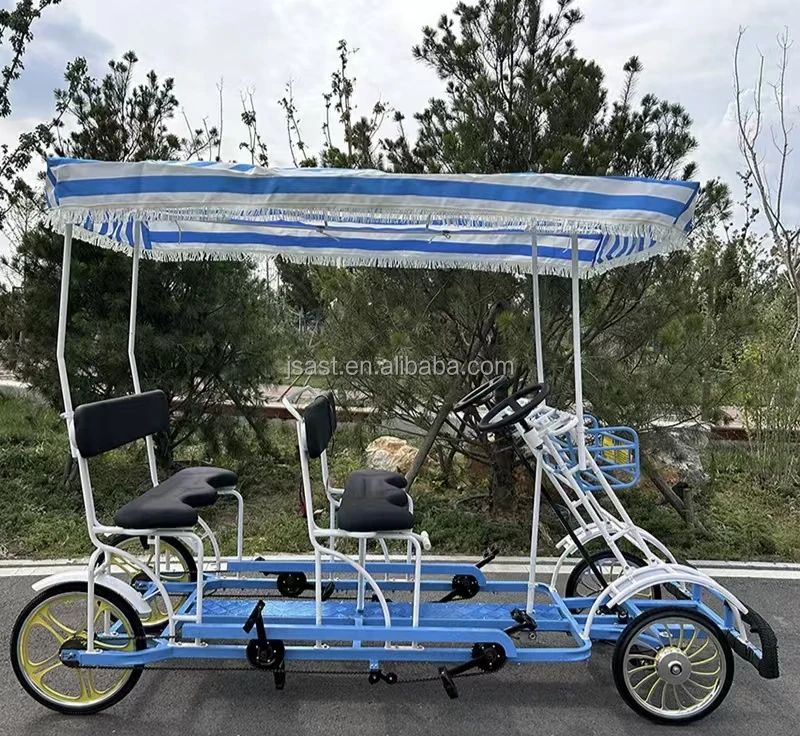 Public Green Tandem Bike Seat Bicycle Travel Side By Side Two Double Ordinary Oem Customized Steel Frame Logo Band Style Gears