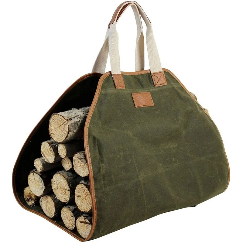 
Canvas Firewood Carrier Log Tote Bag Fire Place Sturdy Wood big tote bag Camping Indoor Firewood Logs  (1600055259010)