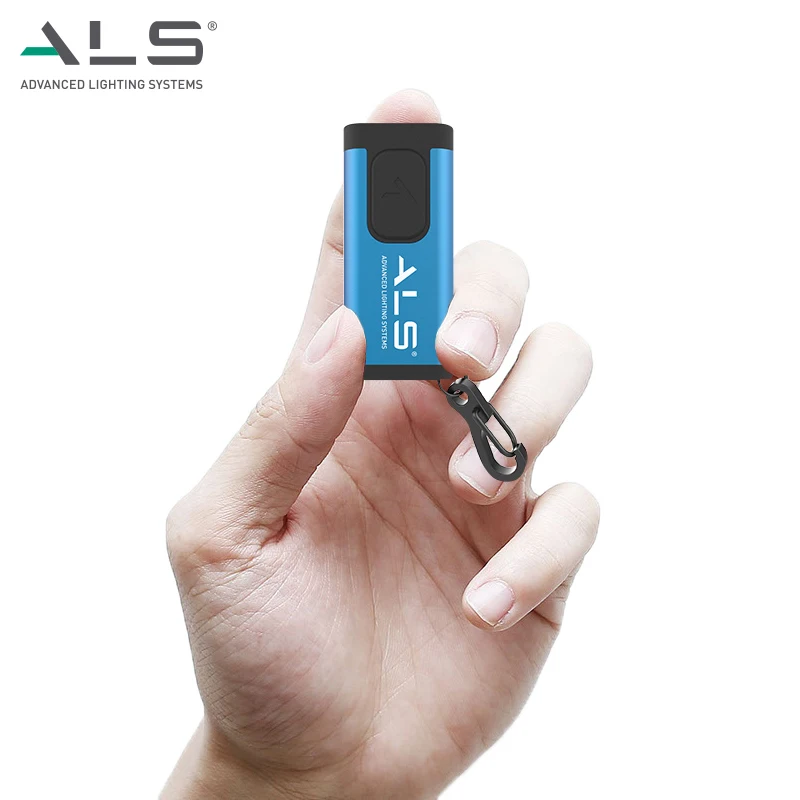 Мини-фонарик ALS 60 лм, перезаряжаемый светодиодный фонарик с брелоком, аварийный фонарь, легко носить с собой