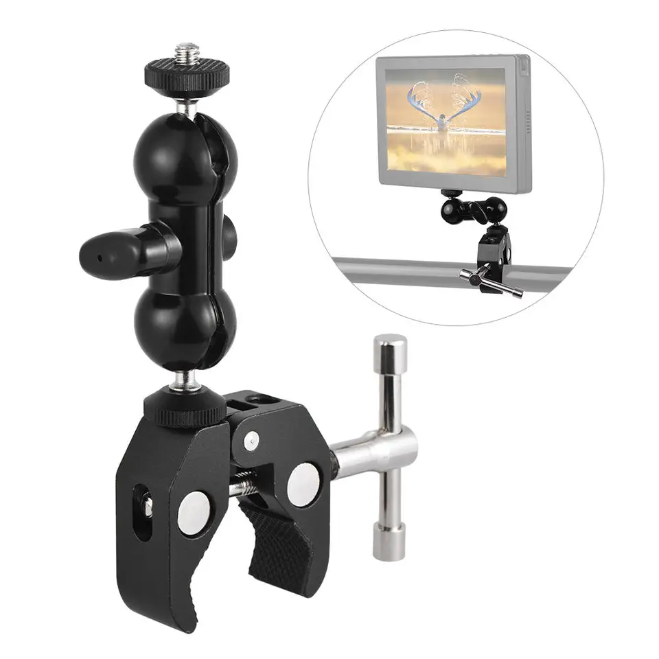 Multi -functional Super Clamp Variable Friction Magic Arm with Camera Bracket for mounting LED Light Camera DSLR
