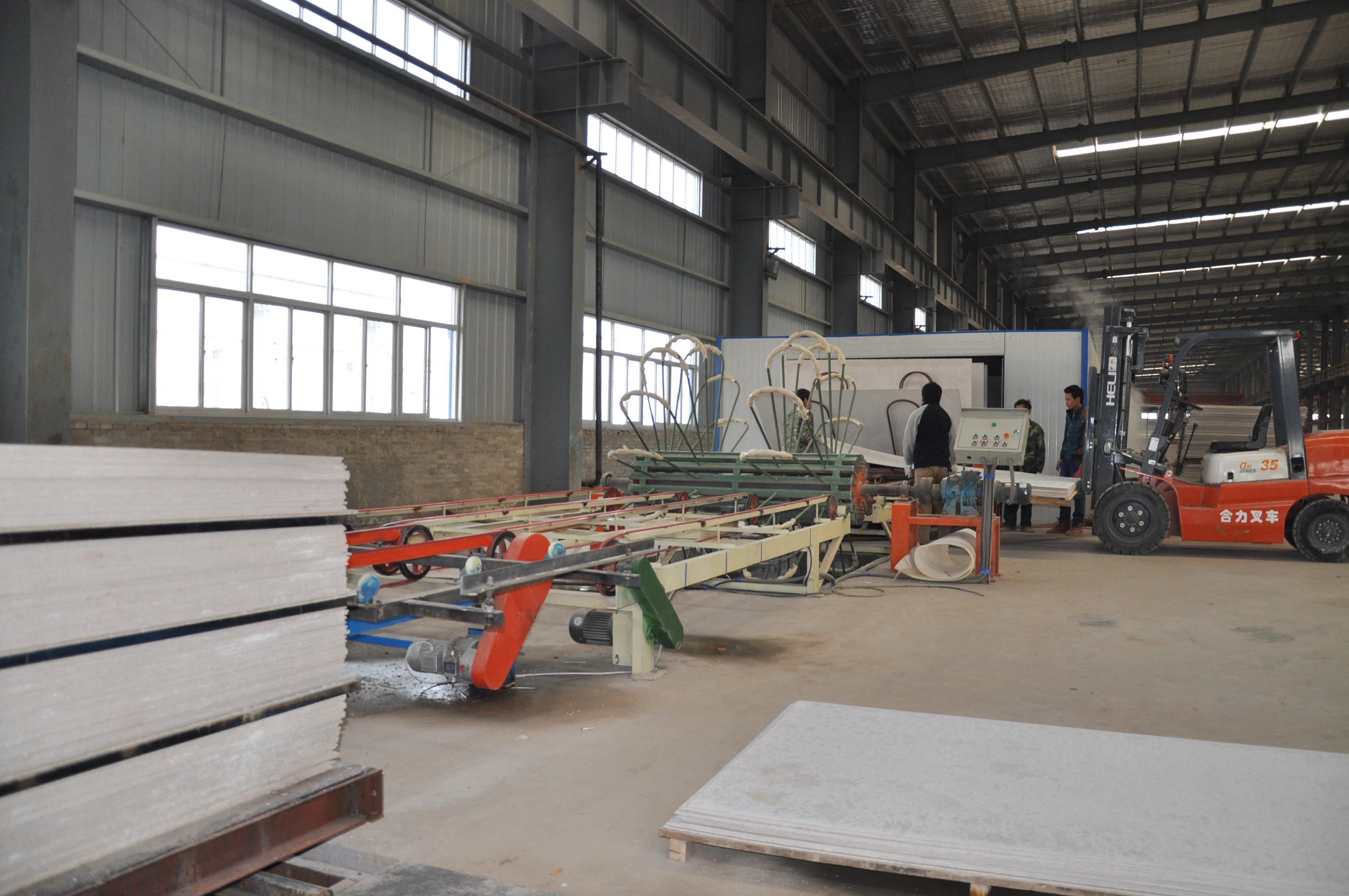 China Amulite Manufacture Flow-On Slurry Sheet Forming Process fiber cement board/calcium silicate board production line
