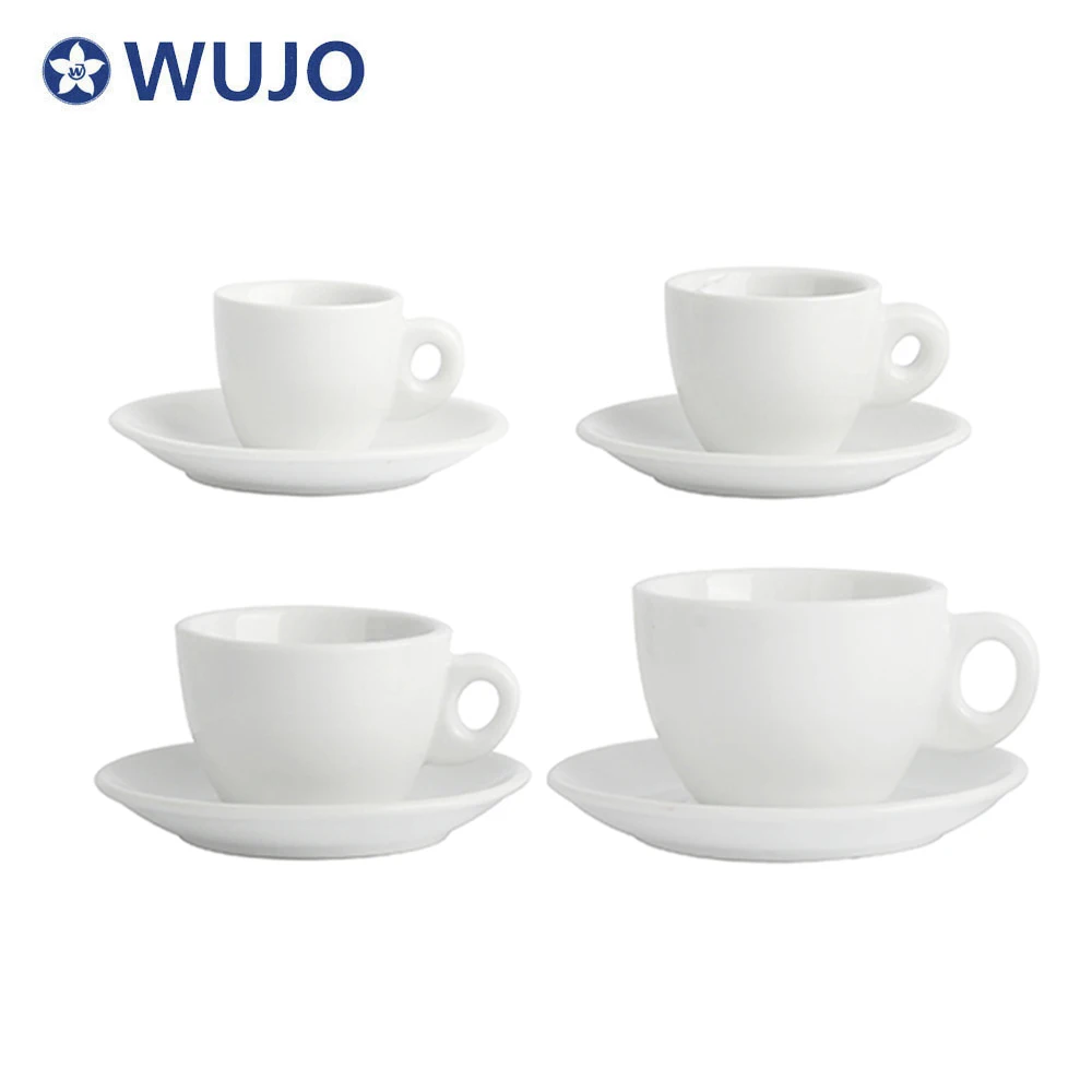 White Porcelain Ceramic Tea Cups Sets Personalized Ceramic Coffee Cup and Saucer Set