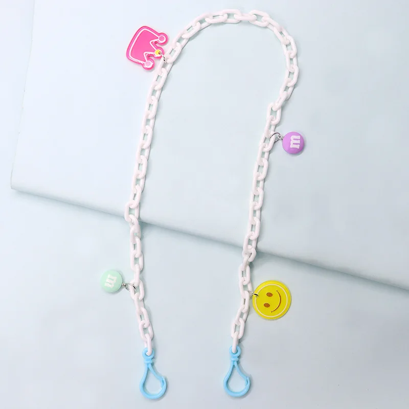  Hot Selling Children Resin Acrylic Face masking lanyard Anti-lost Masking Holder Strap Chain for