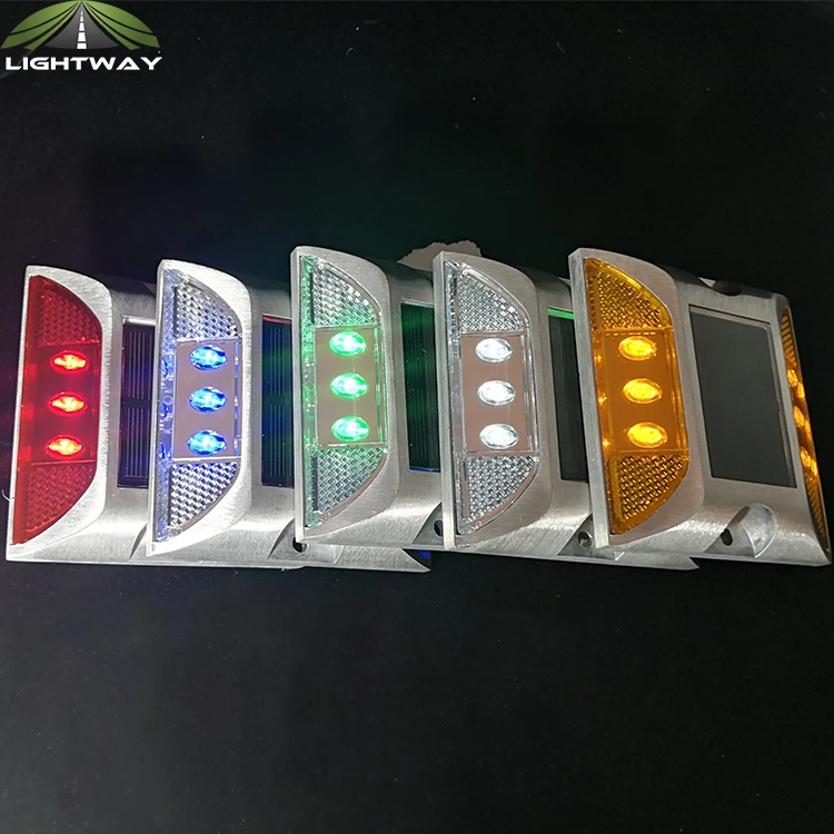 Наружный водонепроницаемый светодиодный дорожный светильник 6 светодиодов светящийся светоотражающий кошачий глаз Алюминиевый Солнечный СВЕТОДИОДНЫЙ дорожный светильник