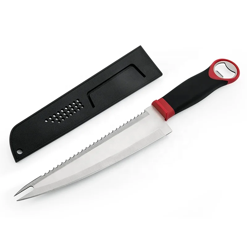 
Multi 4 in 1 function chef bread fork single knife with bottle opener 