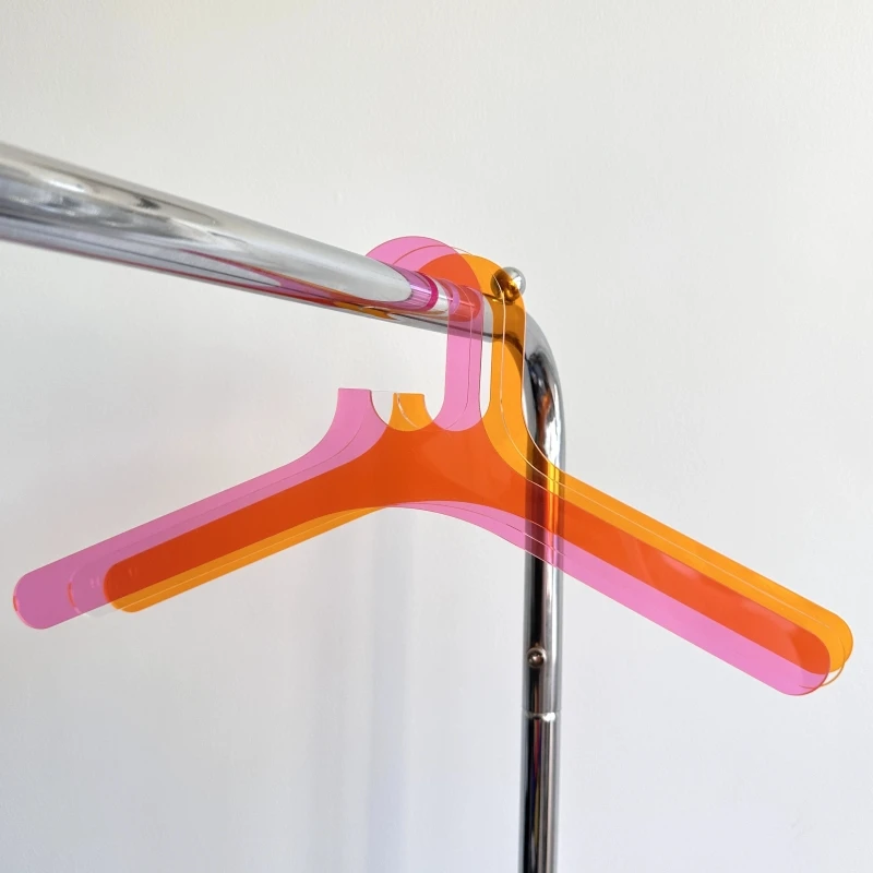 Top Cyber-Popular Thin Space Saving Colorful Acrylic Hanger for Clothing Display Home Commercial Decor