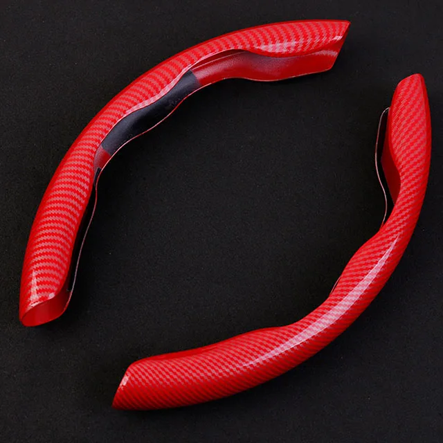 Car steering wheel cover  woodgrain skid resistant luxury PU leather carbon fiber car steering wheel cover