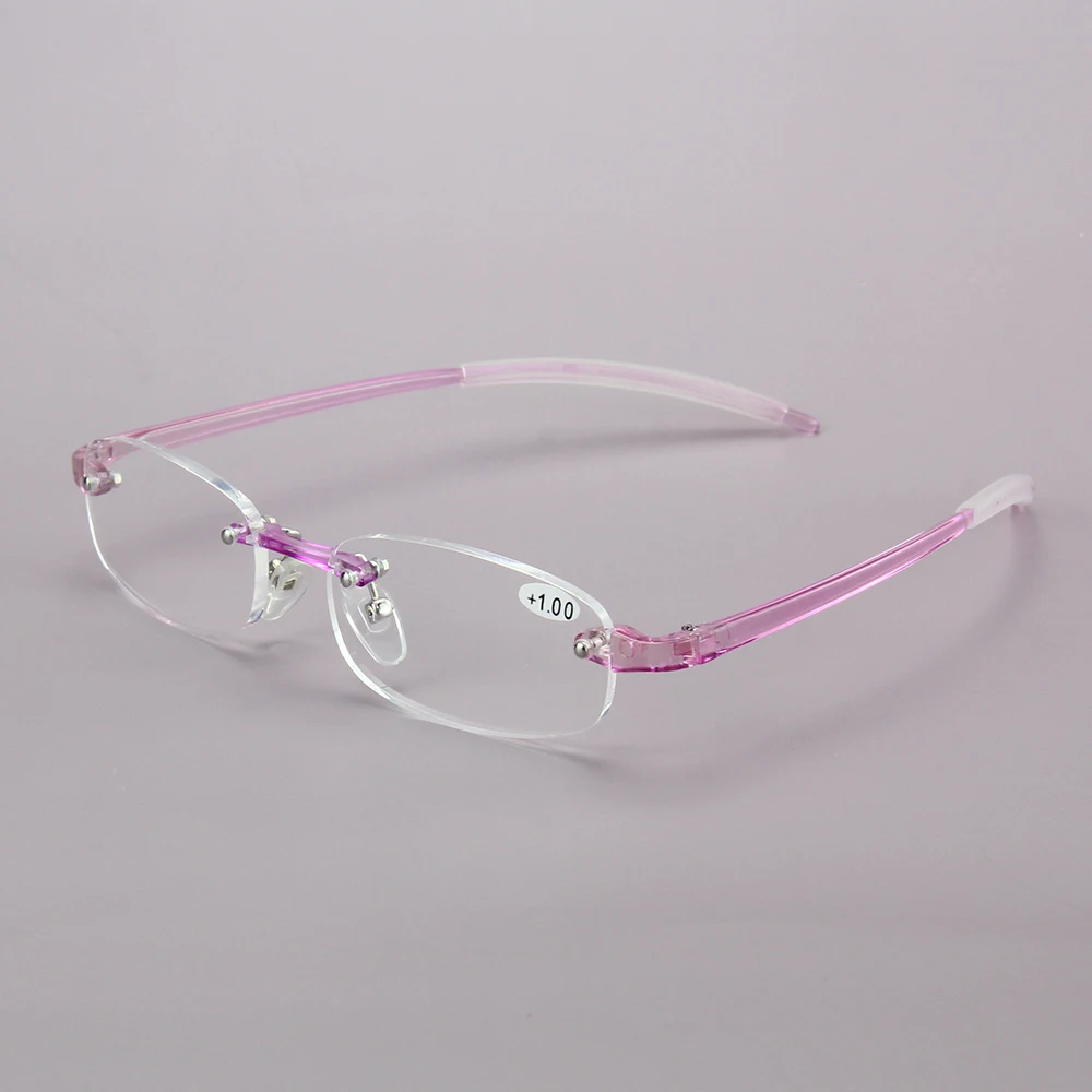  EUGENIA 2021 Fashion Adult Frameless Reading Glasses Wholesale Customization Different Colors Tr90 Clear