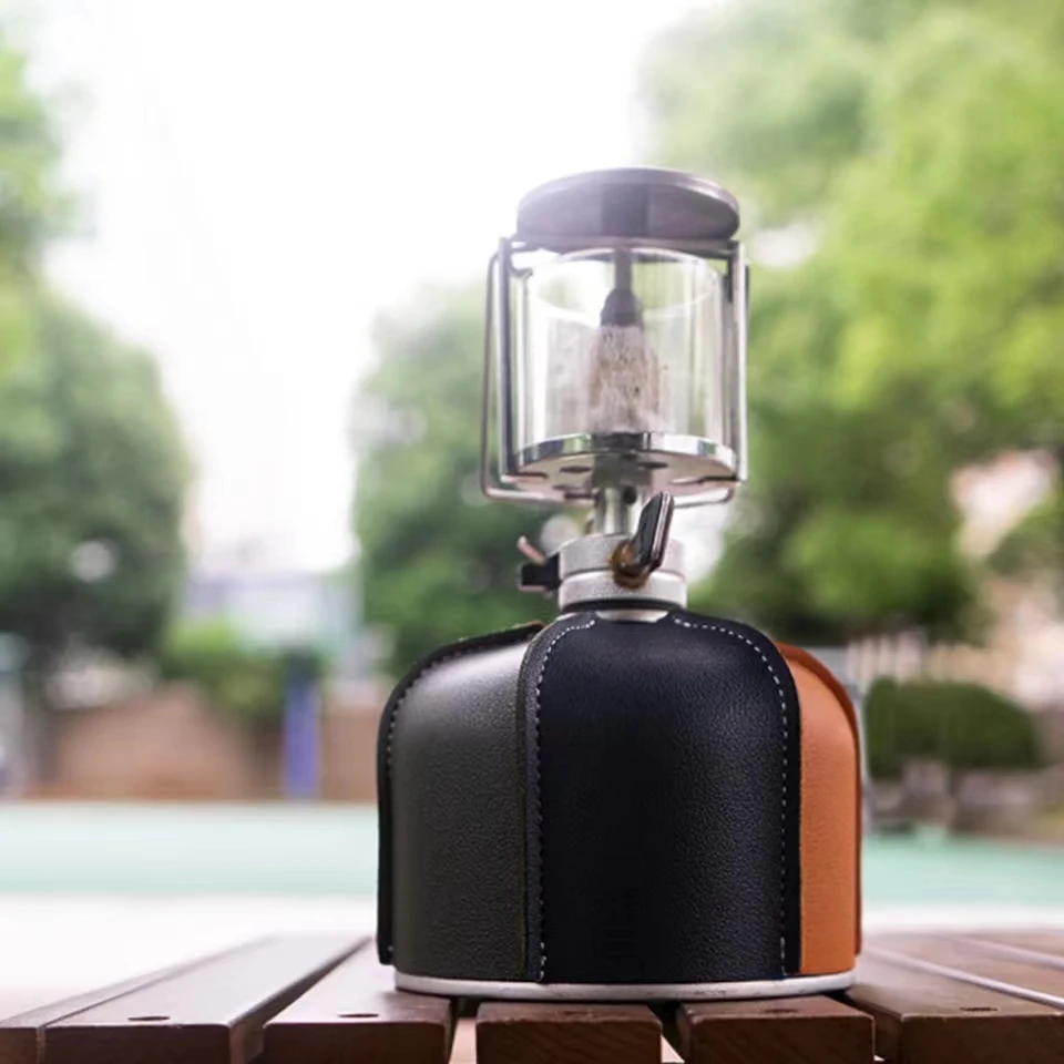 Leather Color Matching Propane Tank Cover Gas Bottle Cover, Waterproof Dustproof Outdoor Gas Stove For Camping Parts