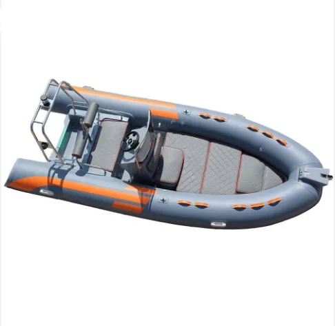 Gray 16ft Rib480 Semi-Rigid Fiberglass Hull Orca Hypalon/PVC Inflatable Fishing Boat For Sale