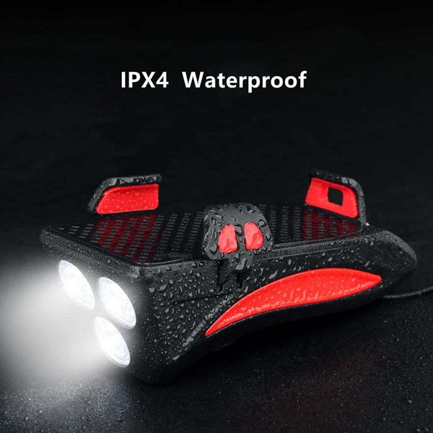 Rechargeable 600lm Bike Headlight 3 Led Bicycle Front Light With Mobile Phone Holder & 4000mah Power Bank IP55 Cycle Light