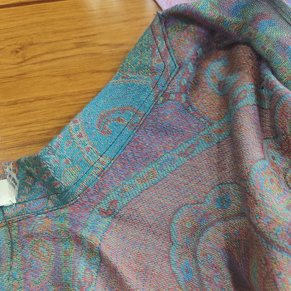 Coloful Pashmina Kimono Wholesale New Designs Paisley Pashmina Softest Wholesale Long Robes for Women