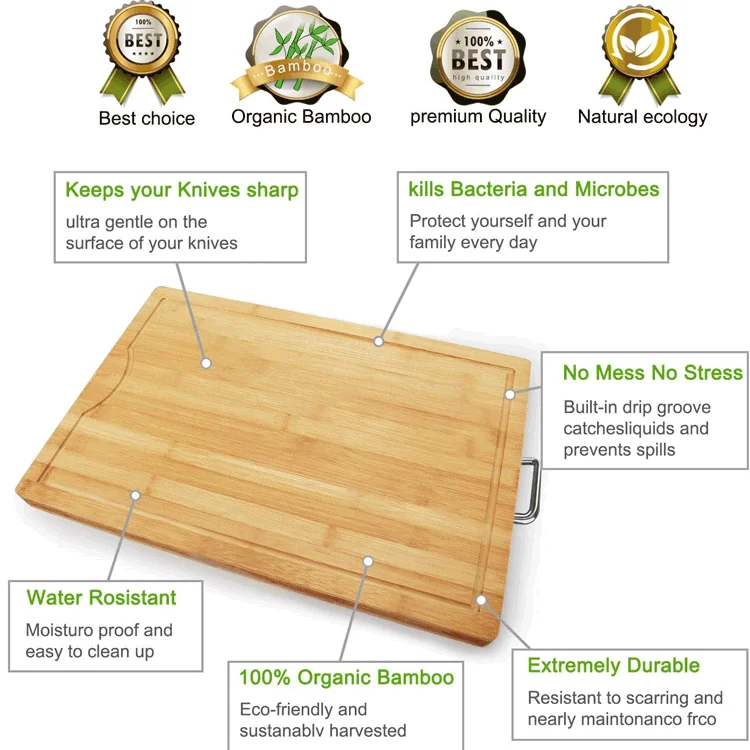 
BPA free Anti bacterial Non-Stick Design Cutting Board with stainless steel tray 