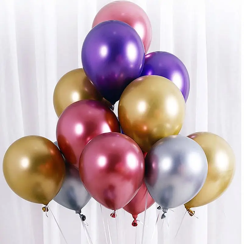 Factory Wholesale Metallic Balloons 12inch Latex Chrome Acclarent Balloon Party Decoration for Hot Sale