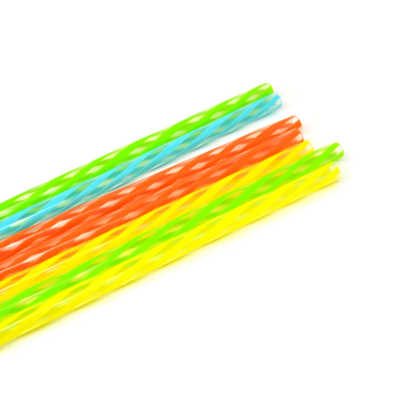 Hard plastic reusable straw 9 inch drinking straw striped party straws