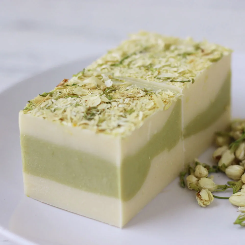 
Nature whitening olive soap jasmine goat milk cold process handmade soap 