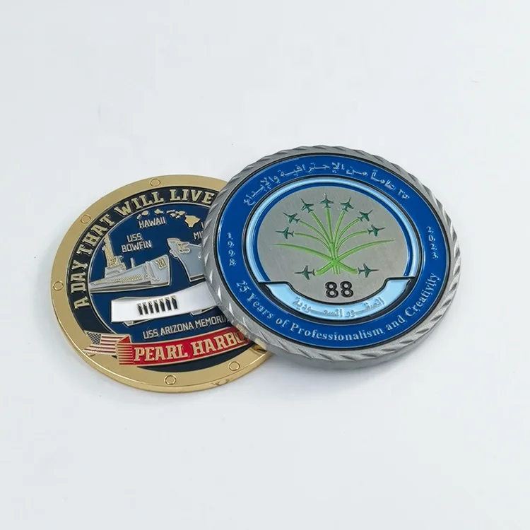 20 Years Factory Gold Silver Brass Coin Zinc Alloy Metal Challenge Coin Custom Design 3D 2d Enamel Coin Collection for Souvenir