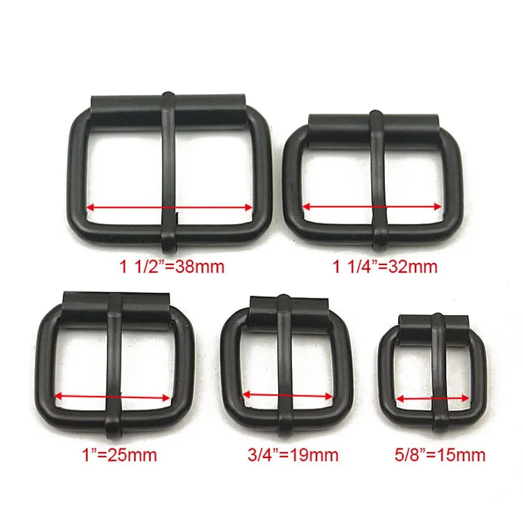 DWDP Black 15mm 25mm 32mm Single Needle Rollers Heel Rod Pin Belt Buckle