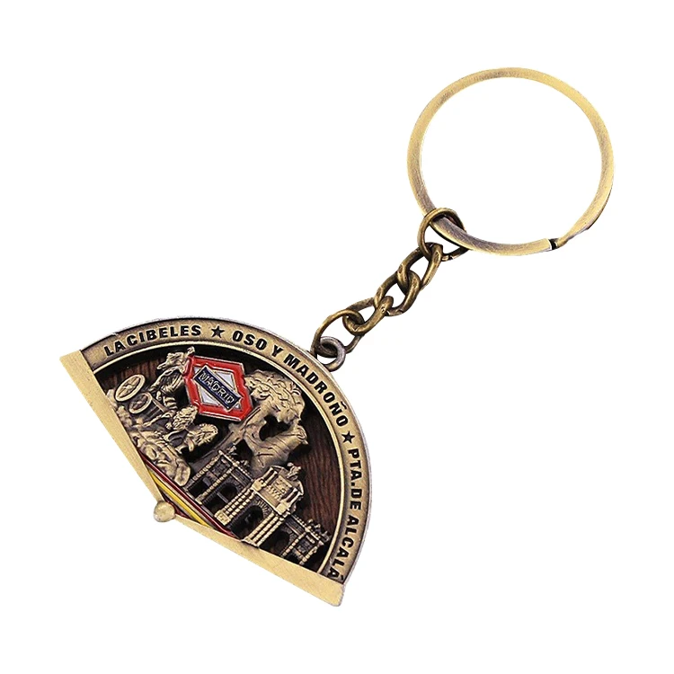Direct Selling Color Filled Sweden Souvenir Keychain Spain Tourist Souvenir Keychain