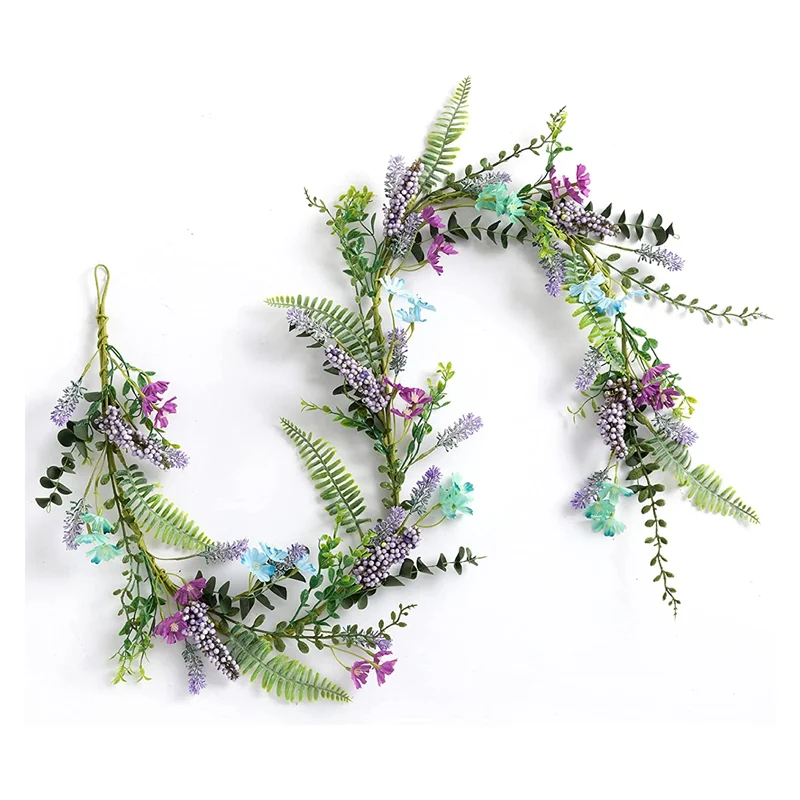 Wholesale 5ft Length Artificial Wisteria Hanging Garland Blue Flowers For Garden Decoration