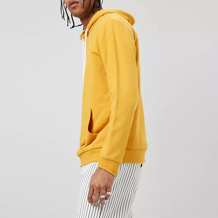 Yuwen High Quality 100% Combed Cotton Blank High Quality Custom Hoodies Plain Yellow Unisex Hoodie China