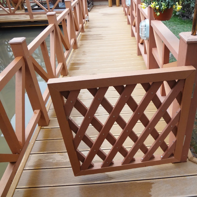 Deck railing wood plastic stair railing balcony composite design post wpc handrail cover balustrades rail for outdoor villa home