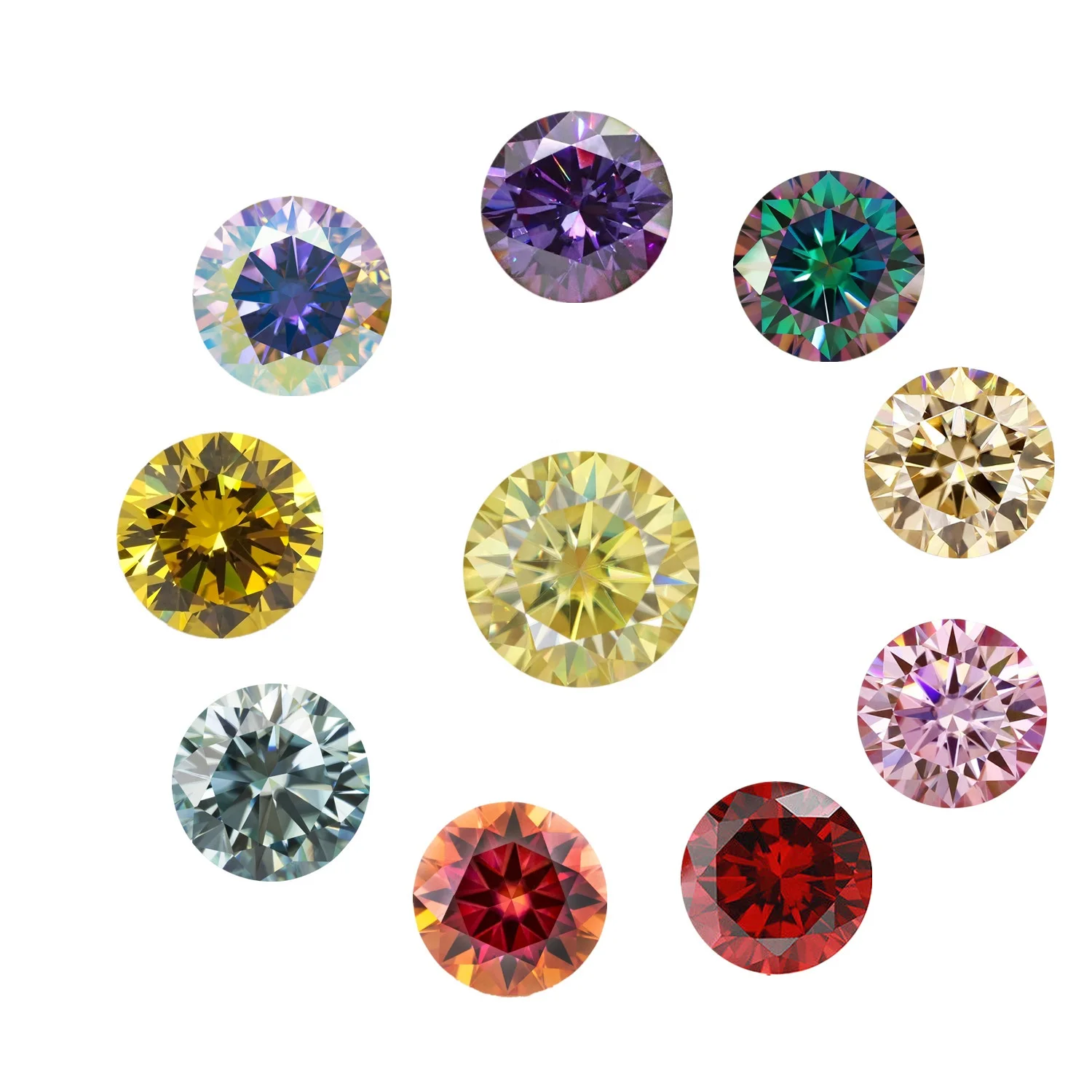 Zuanfa gemstone Factory price wholesale colored black pink blue loose stone diamond moissanite GRA factory price Moissanite