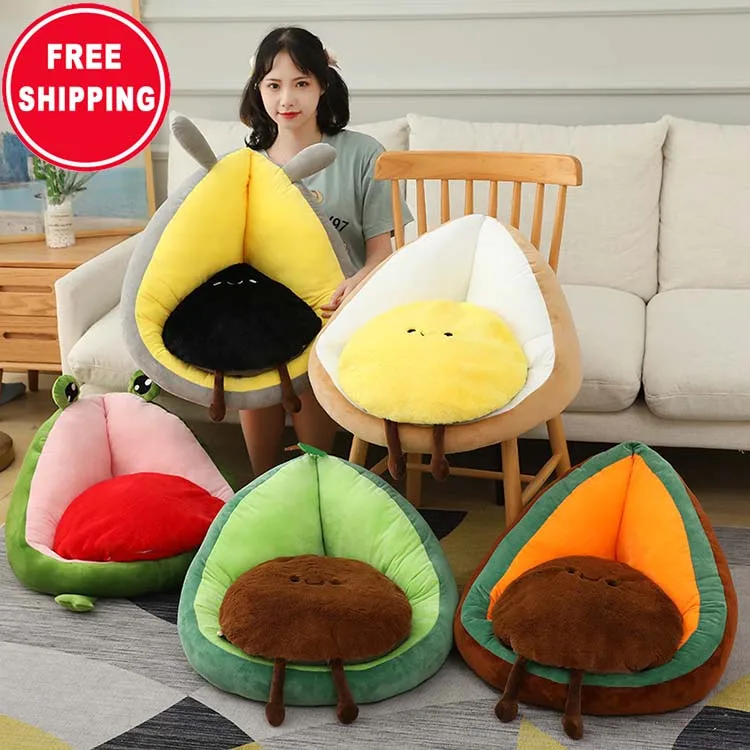 Amazon Hot Sale Kawaii Cartoon Animal Avocado Frog Cushion Tatami Mat Seat Cushion Plush Pillow Toy