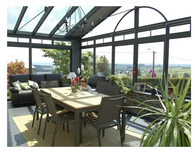 Garden Glass China Customized Sun Room with Bi-folding Security Door Supplier Hurricane Resistant 12ft *10 Ft Lowes Sunrooms