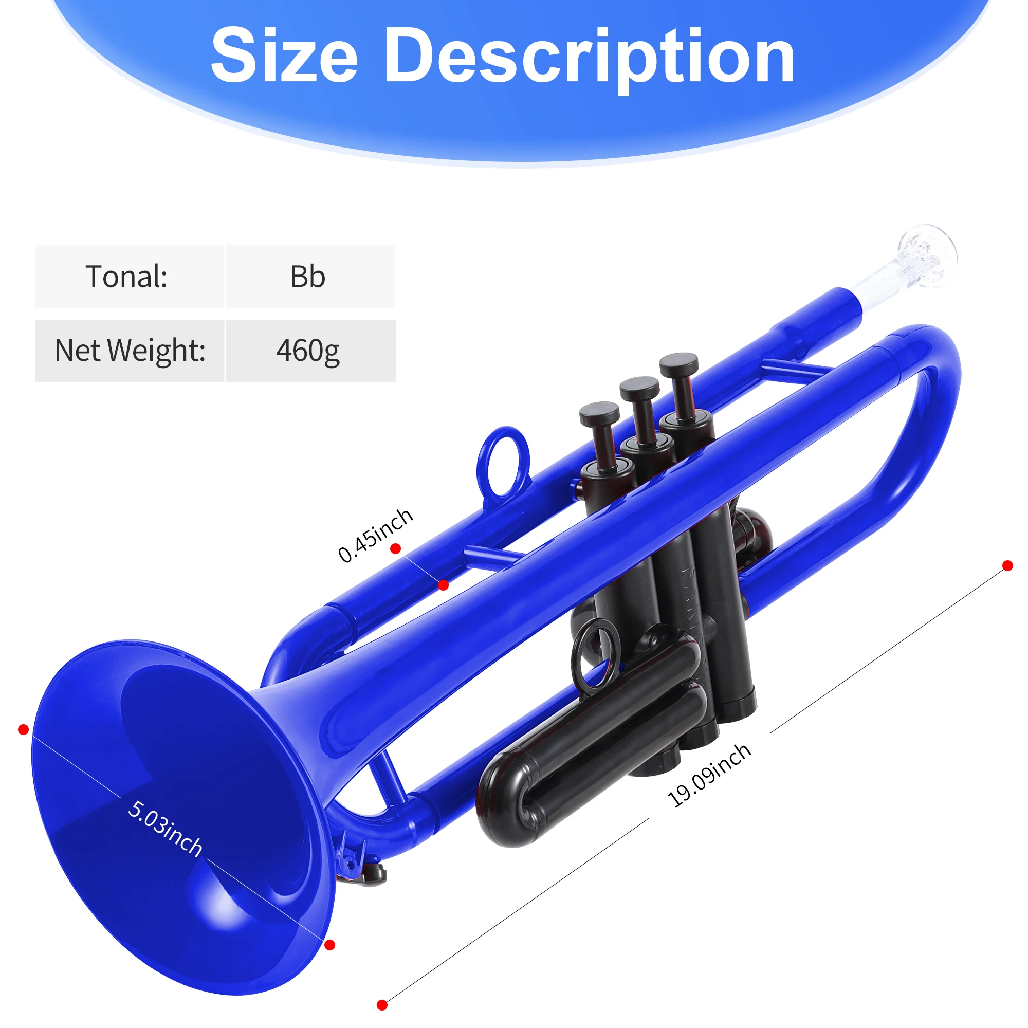 Wholesale Cheap Plastic Trumpet Bb with Carrying Bag Trompeta for Beginners Embouchure Practice Mirror for Brass Equipment