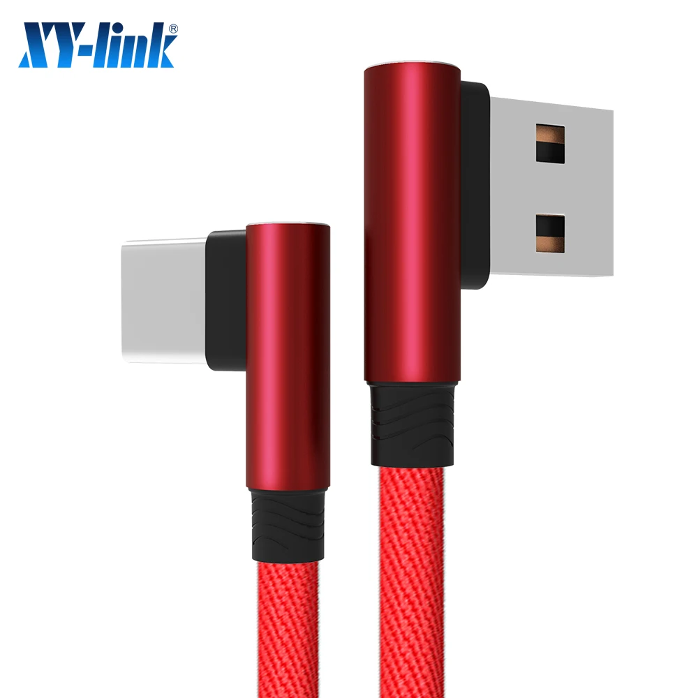 Fast Charge Data Cable  1m  Cotton 90 degree USB Cable usb charging