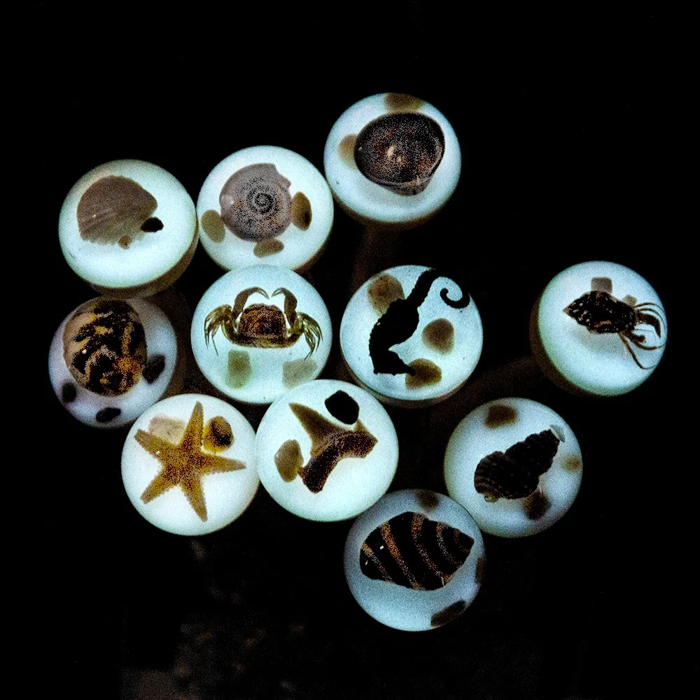 2024 ballpoint pen business gift resin crafts of shell in Luminous resin