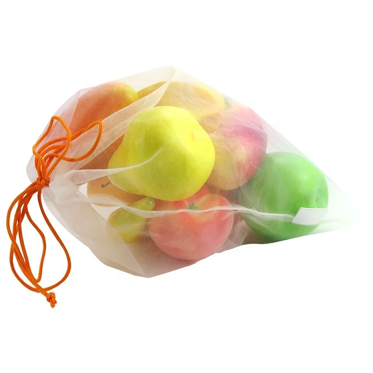 OEM/ODM Custom Logo Shopping Packaging Net Food Grade Mesh Bag For Fruit Vegetable Storage