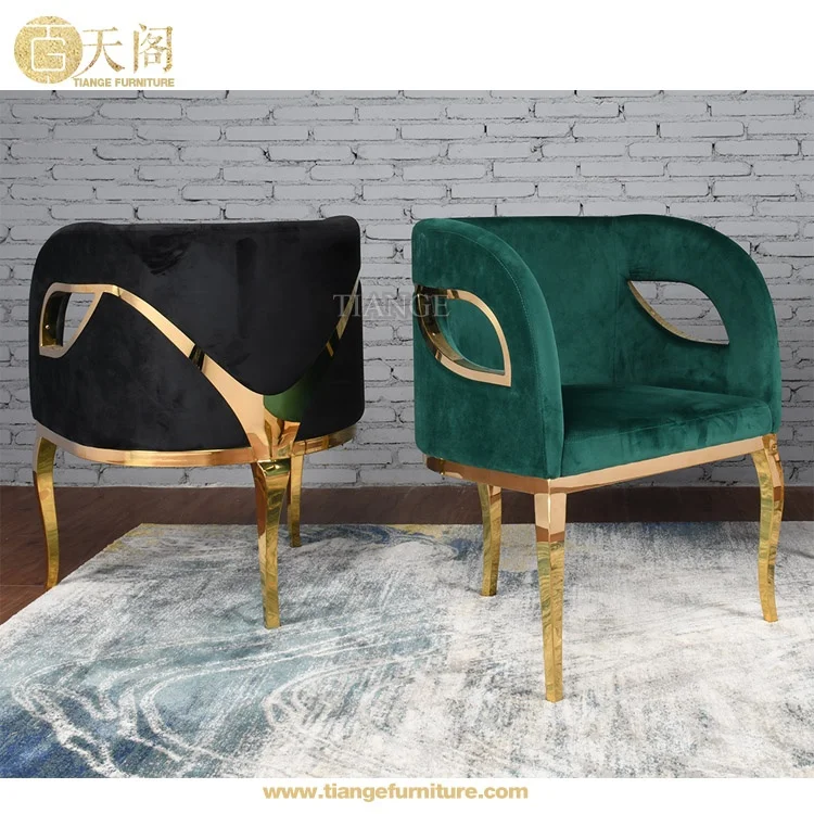 New Design Three Gold Metal Legs Stylish Restaurant Chandra Dining Chair