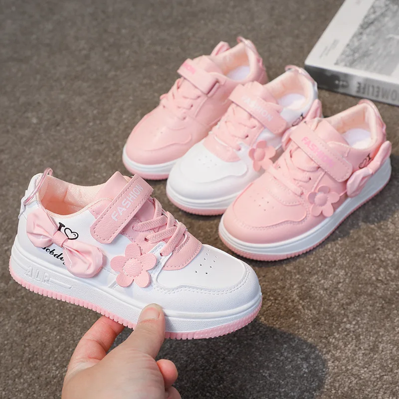 Bowknot Skateboard kids Shoes girls Kids girl Leisure Outdoor Pink Casual Sneakers school shoe for girls